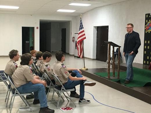 Speaking to a Scout troop