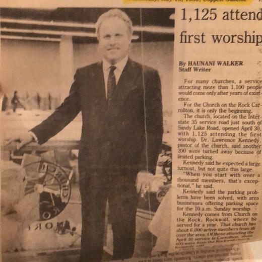 Church on the Rock, Carrollton, first worship: 1,125 attended